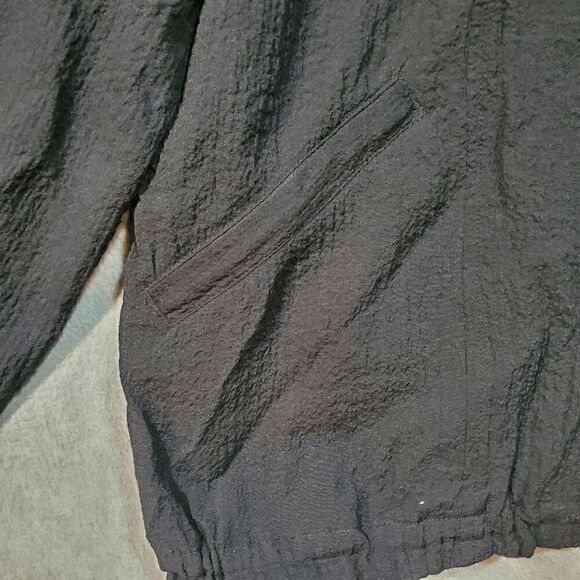 Orvis Jacket Womens Large Black Windbreaker Seersucker Rayon High Neck Full Zip - Picture 6 of 8